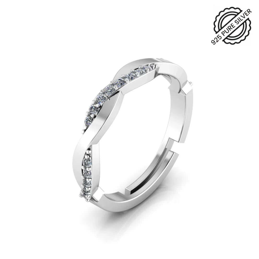 Criss Cross Twisted Leaf Band Ring