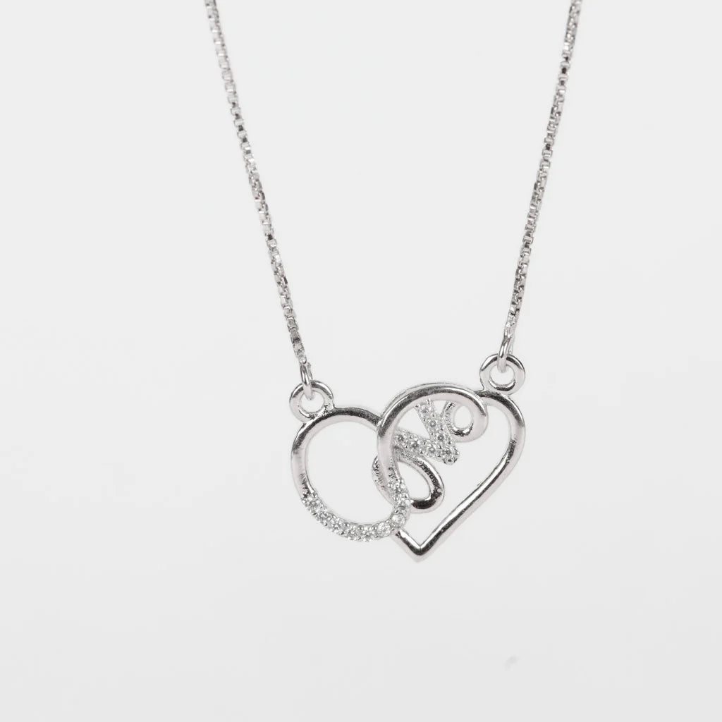Pure Silver LOVE Heart Pendant with Chain