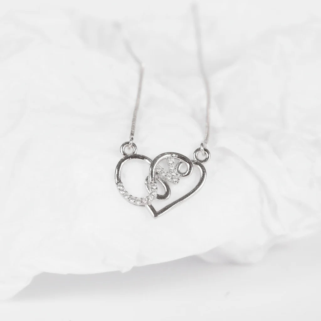 Pure Silver LOVE Heart Pendant with Chain