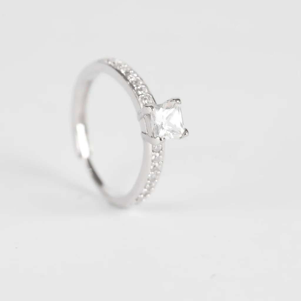 Princess Cut Center Square Ring
