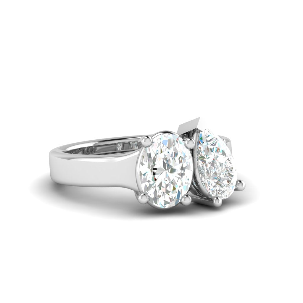 Twin Stone Design Pure Silver Ring