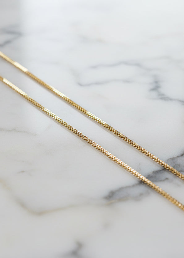 Luxury 92.5 Sterling Silver Gold Coated Wheat Link Chain