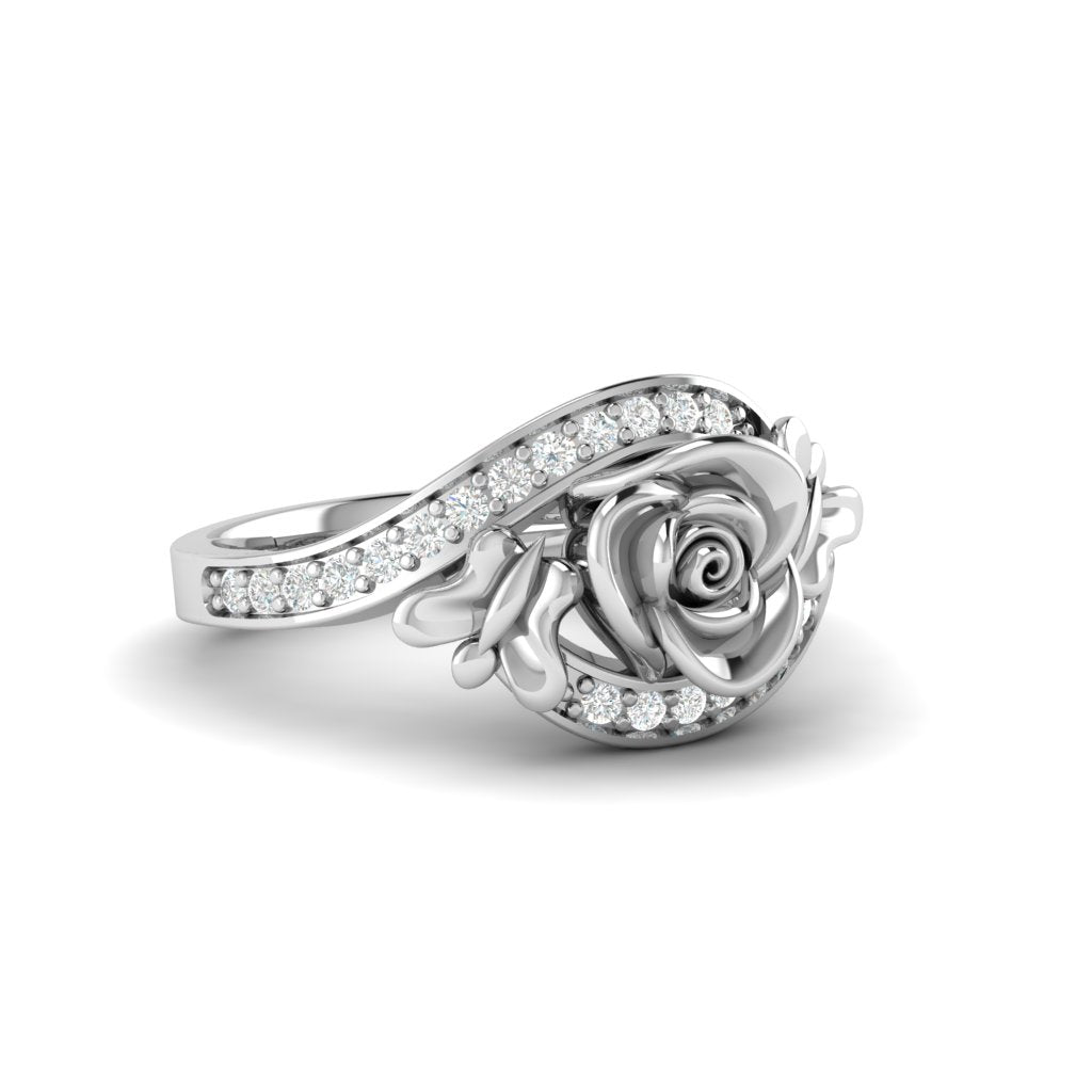 Caratlane Butterfly On Rose Ring