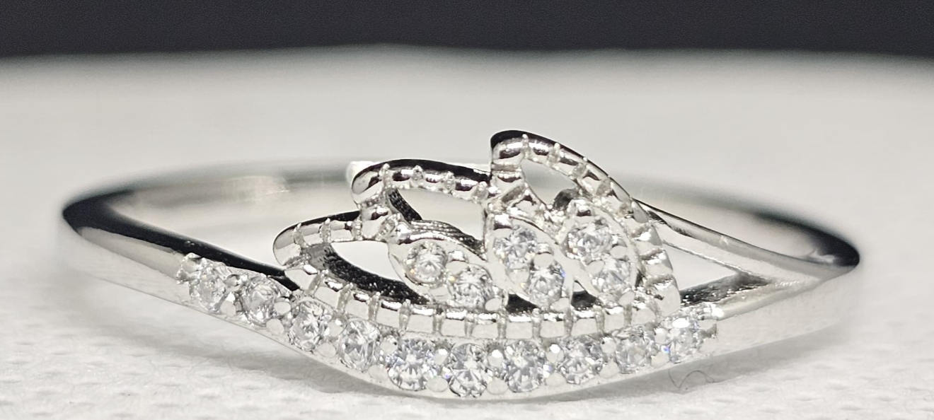 Princess Style Sterling Silver Crown Ring