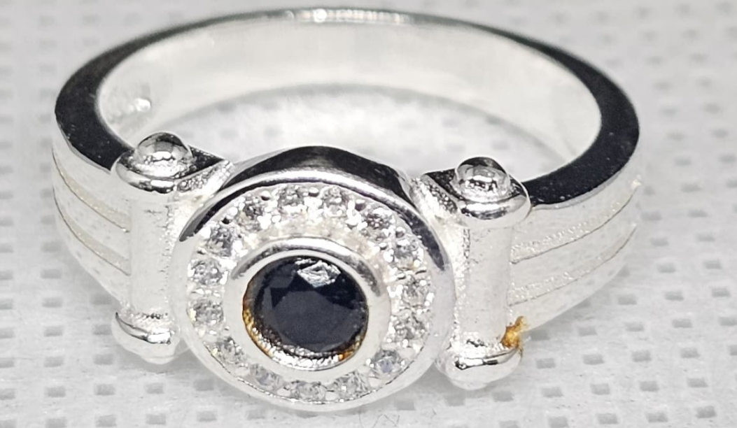 "Midnight Halo" Sterling Silver Onyx Ring