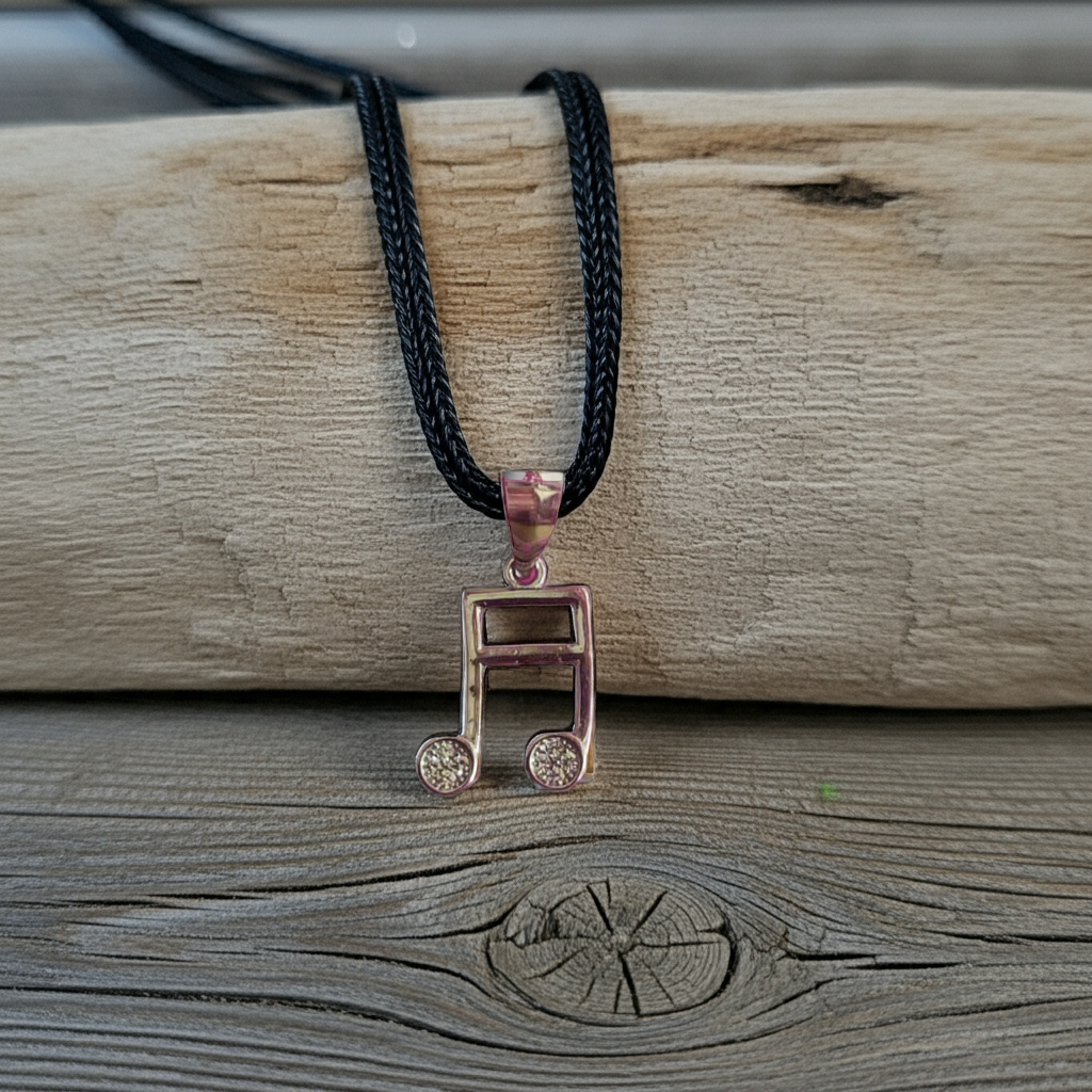 92.5 Pure Silver Fancy Music Symbol Pendant