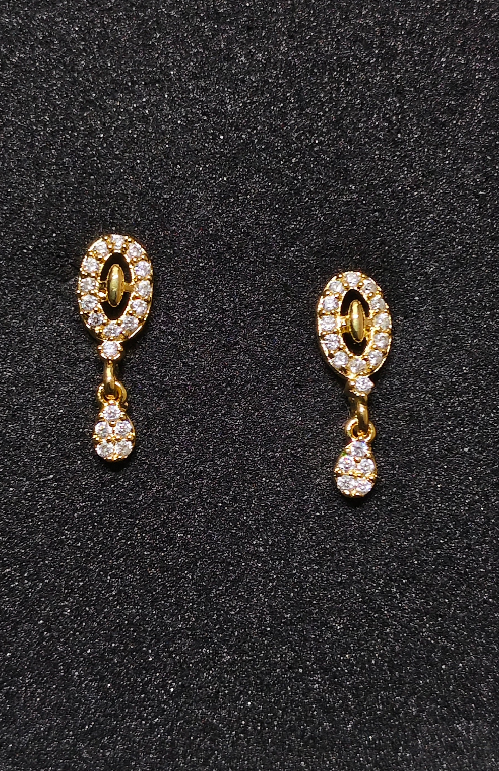 Dazzling Silver with Gold Coated Drop Ear rings with Sparkling Accents
