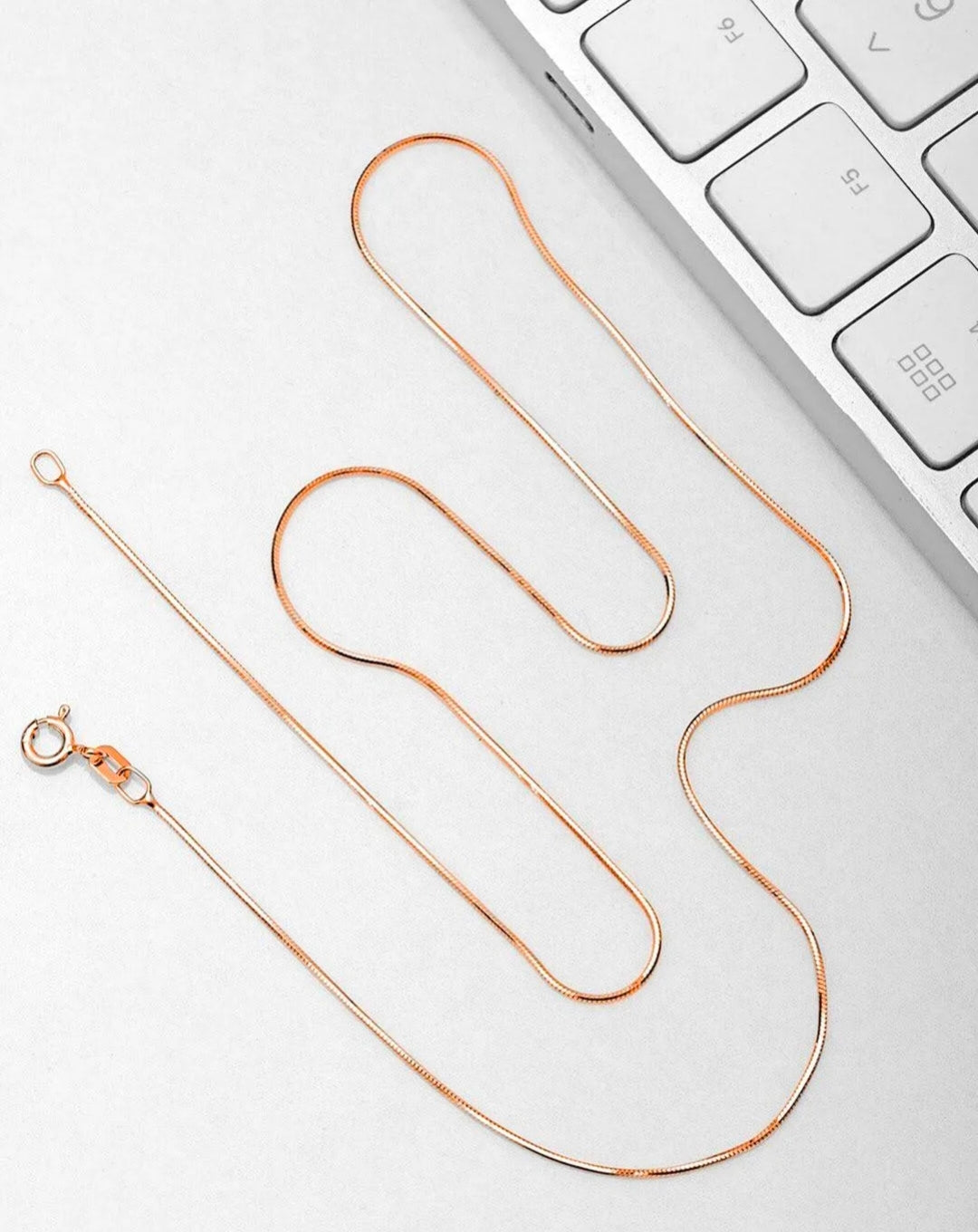 Pure Silver Rose Gold Fancy Chain