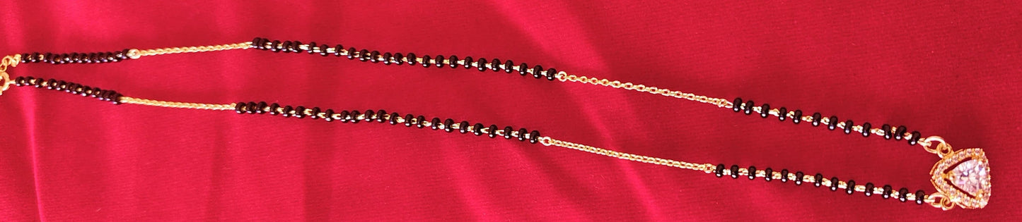 Pure Silver Black Beads Mangalsutra