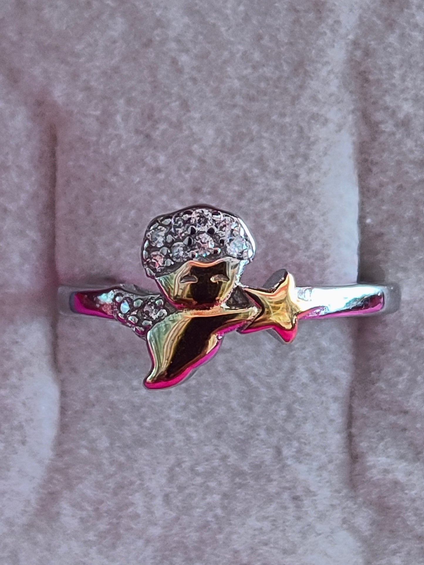 Pure Silver Dolphin Ring with Premium CZ Stones