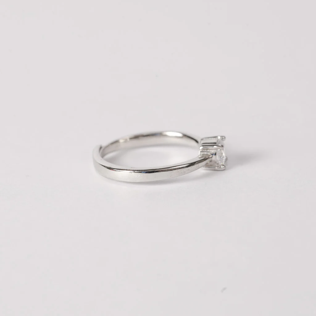 Center Charm Solitaire Ring