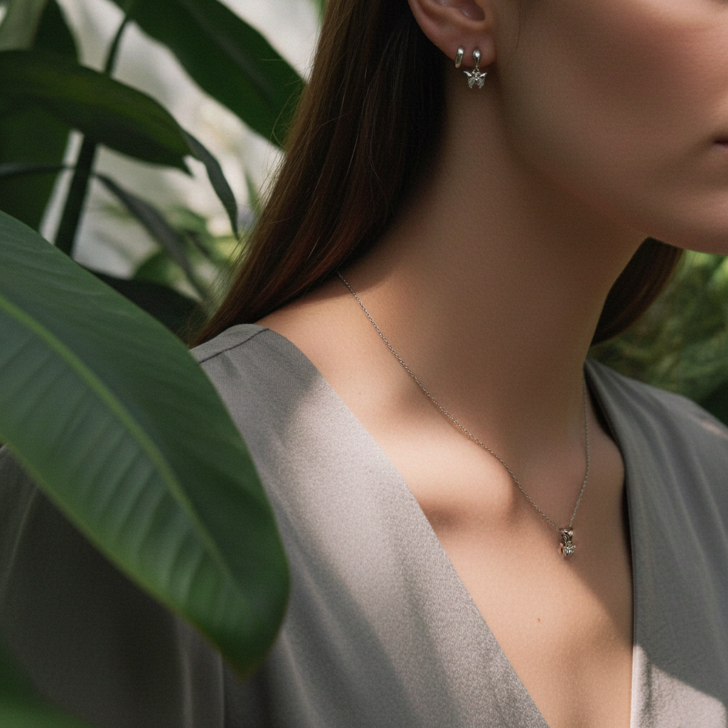 Pure Sterling Silver Butterfly Drop Earrings