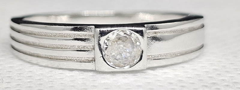 "Urban Horizon" Sterling Silver Ring with Oval CZ Inset