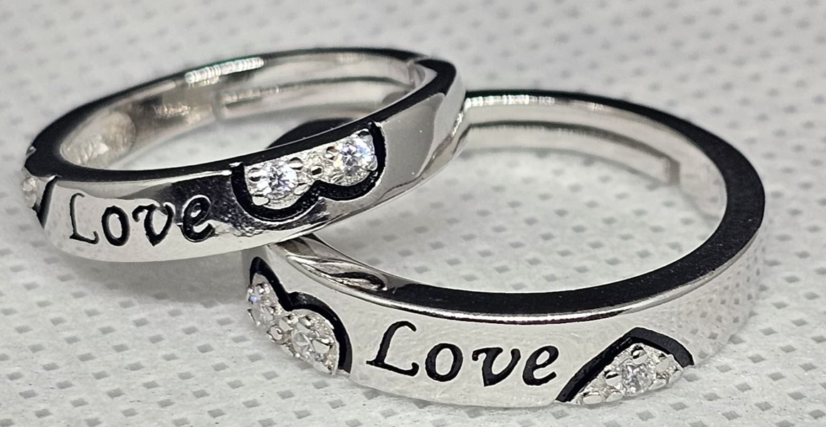 Matching "LOVE" Engraved Rings