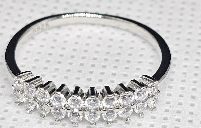 Structured Sparkle Urban Bloom Sterling Silver CZ Marquise Band