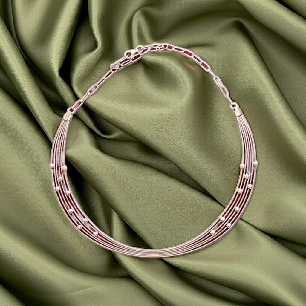 Pure 925 Silver & Rose Gold Plated Women’s Choker Necklace