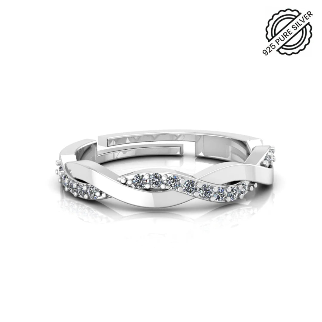 Criss Cross Twisted Leaf Band Ring