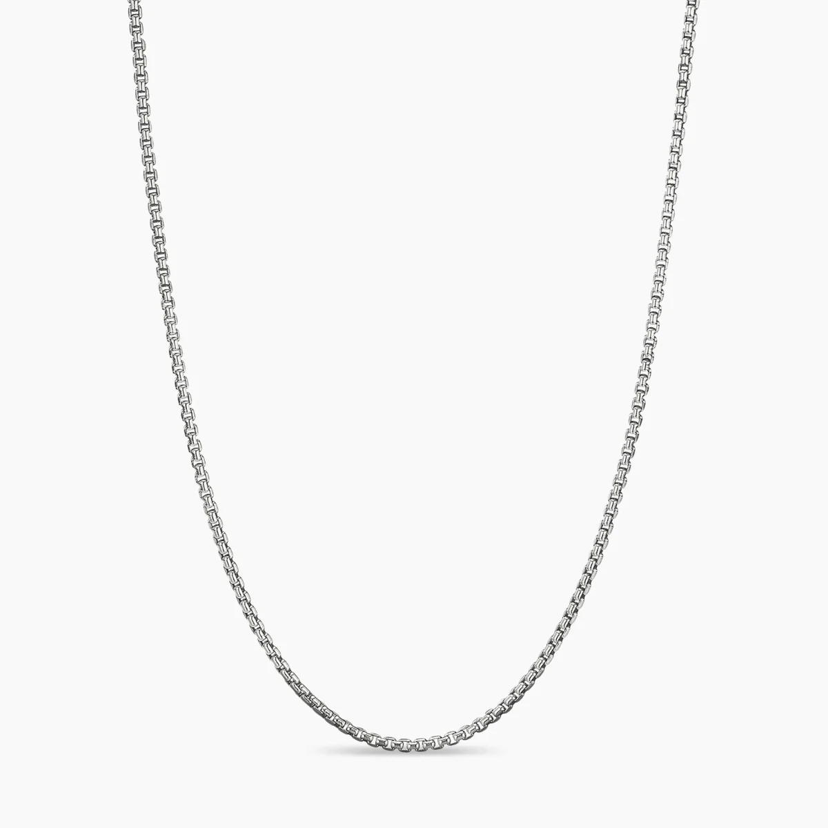Pure Silver Box Chain - Sleek & Durable Unisex Necklace