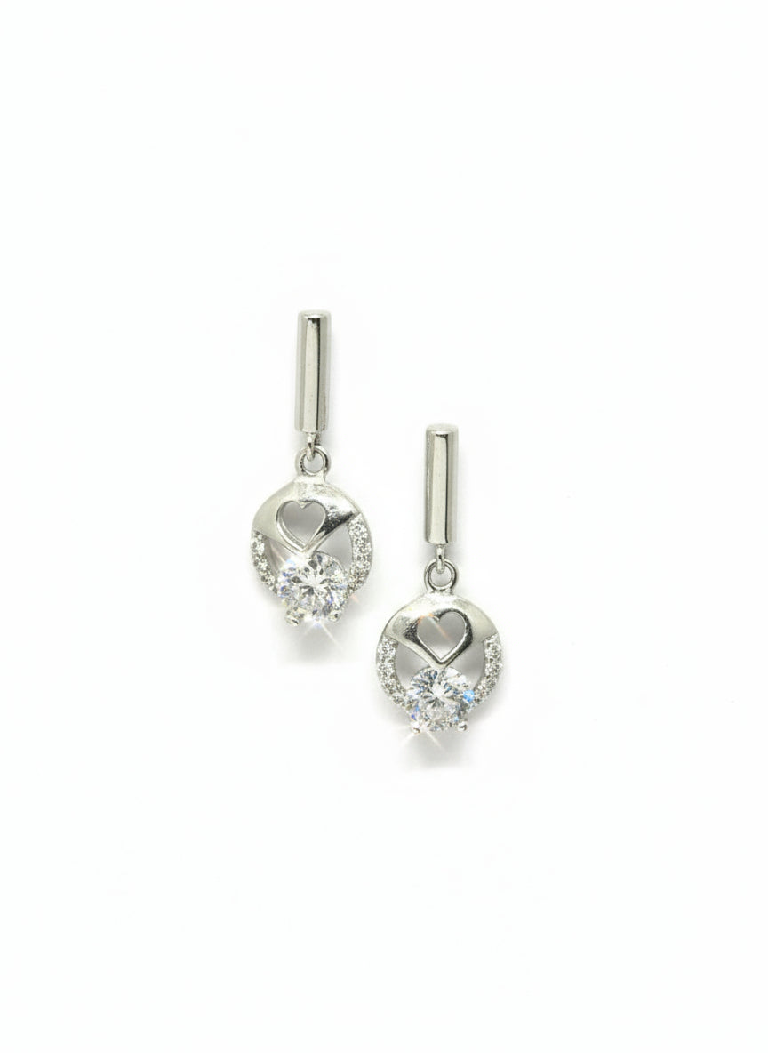Sterling silver Heart & Infinity Drop Earrings - silvercarats