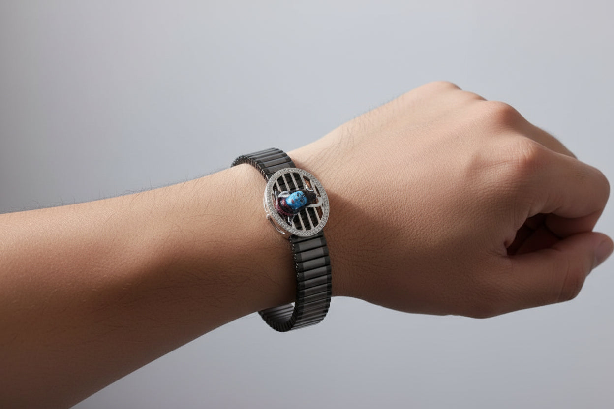 Pure Silver Men’s Luxury Lord Shiva Divine Meditative Bracelet