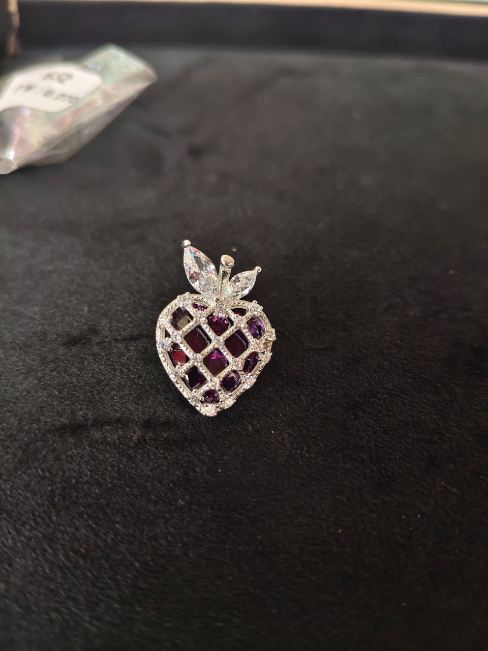 92.5 Sterling Silver Purple Strawberry Studs