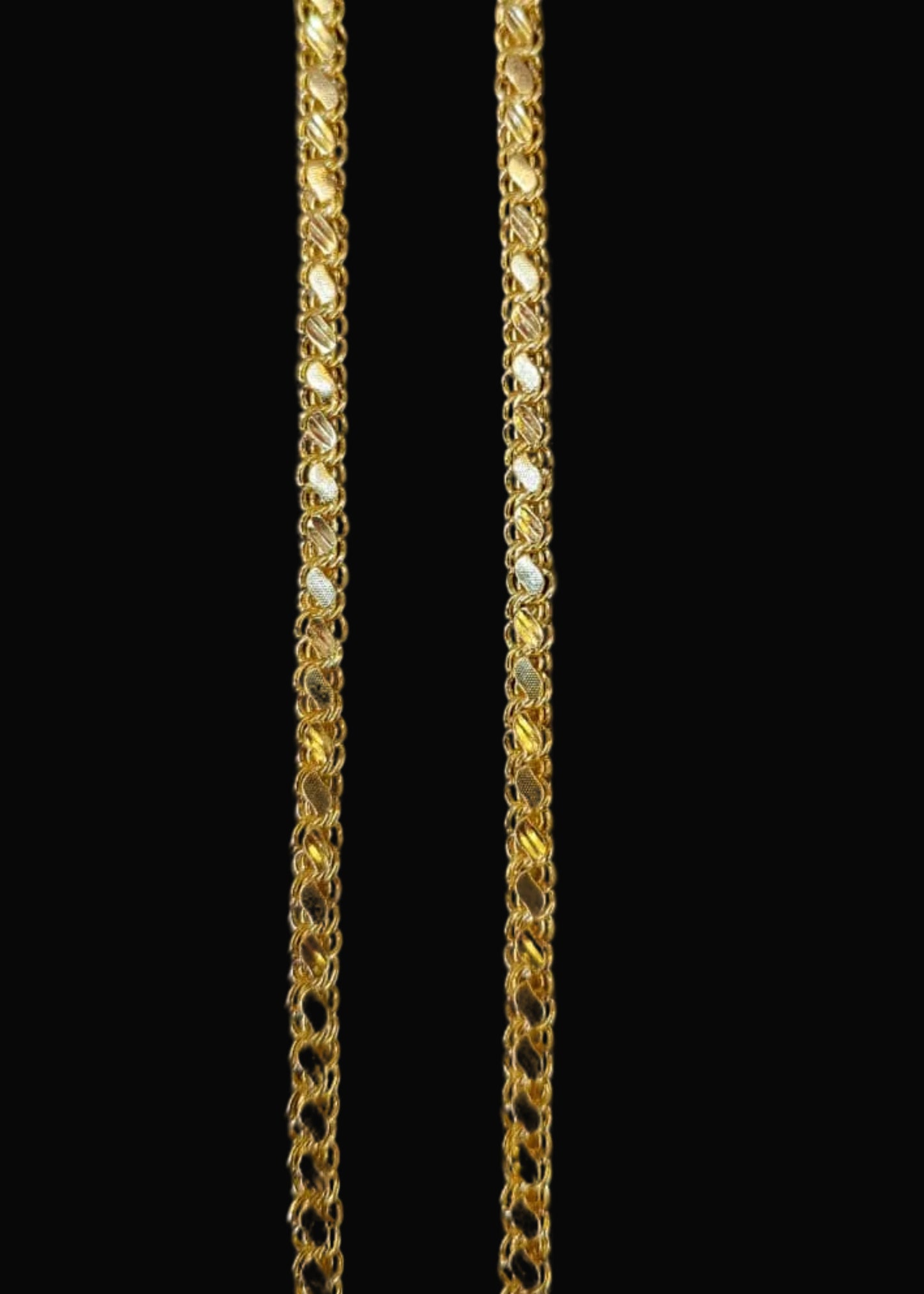 Unisex 92.5 Sterling Silver Gold Coated Royal Box Link Chain