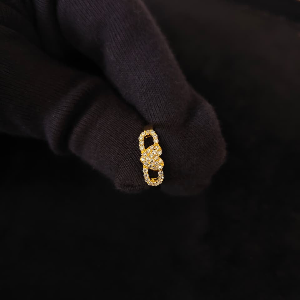 Luxury 92.5 Sterling Silver Gold Coated Triple-Heart Infinity Ring