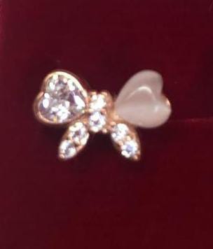 Pure Silver & Rose Gold Coated Fancy Tie Knot Design Tops for Girls