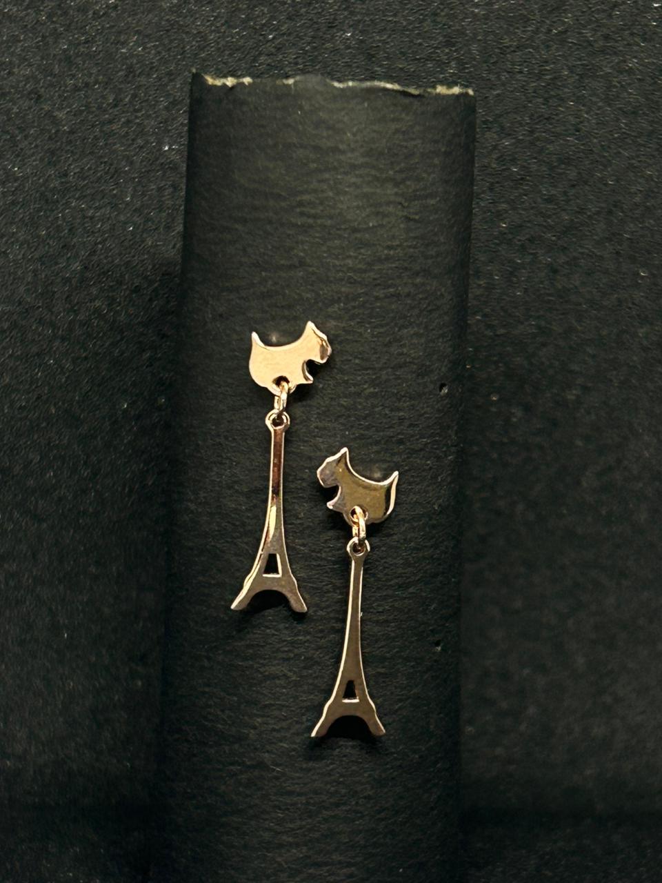 Parisian Pup Dangle Earrings - silvercarats