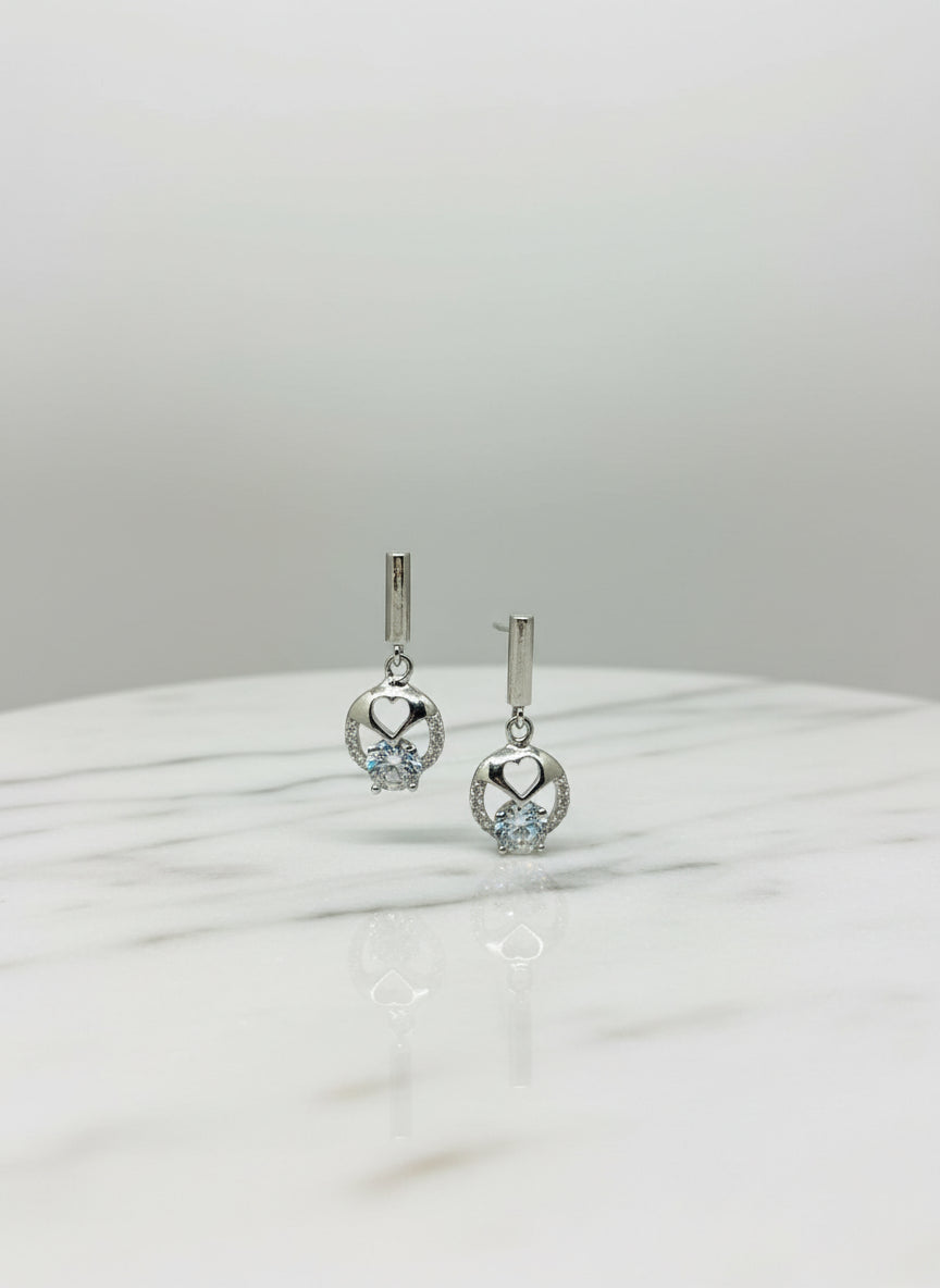 Sterling silver Heart & Infinity Drop Earrings - silvercarats