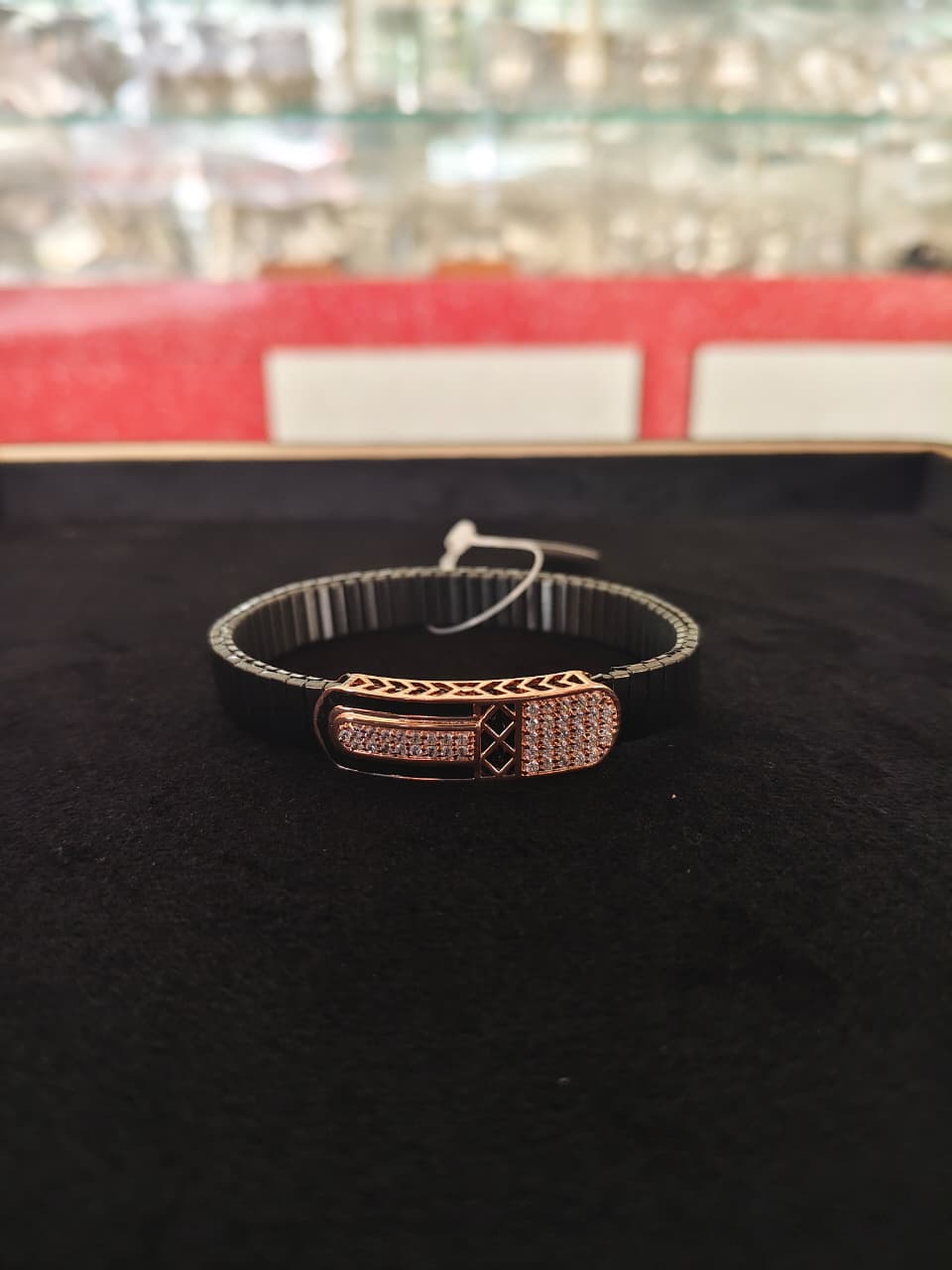 Pure Silver Luxury Gold Mesh Rose Statement Bracelet