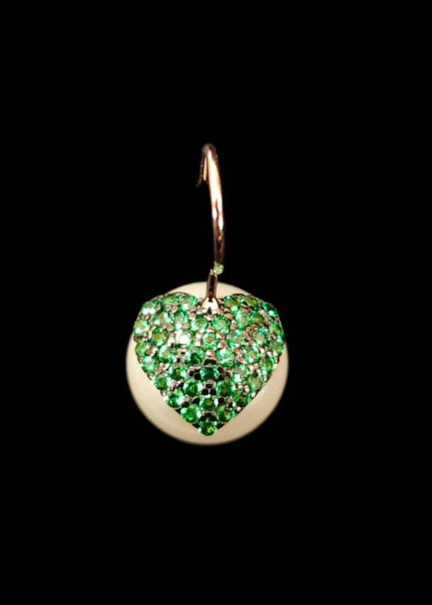 92.5 Sterling Silver Rose Gold Pearl Love Earstuds