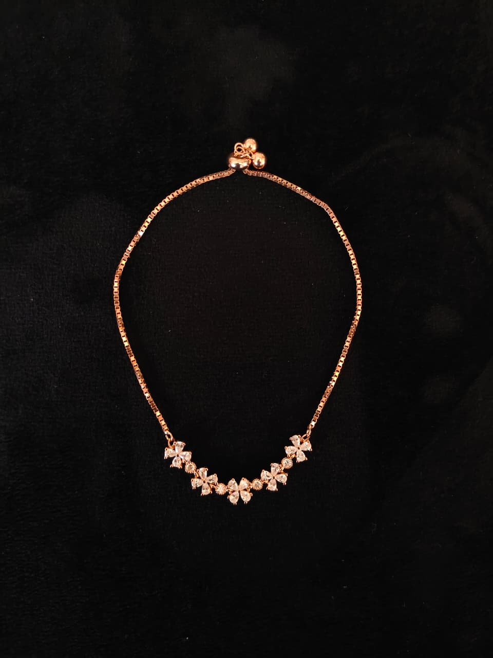 Luxury 92.5 Sterling Silver Rose Gold Star & Heart adjustable Bracelet