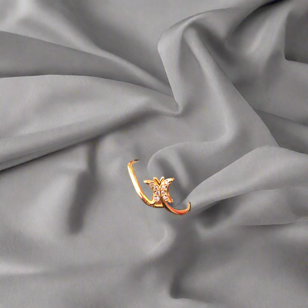 Pure Silver 92.5 Gold coated Girls Fancy Ring