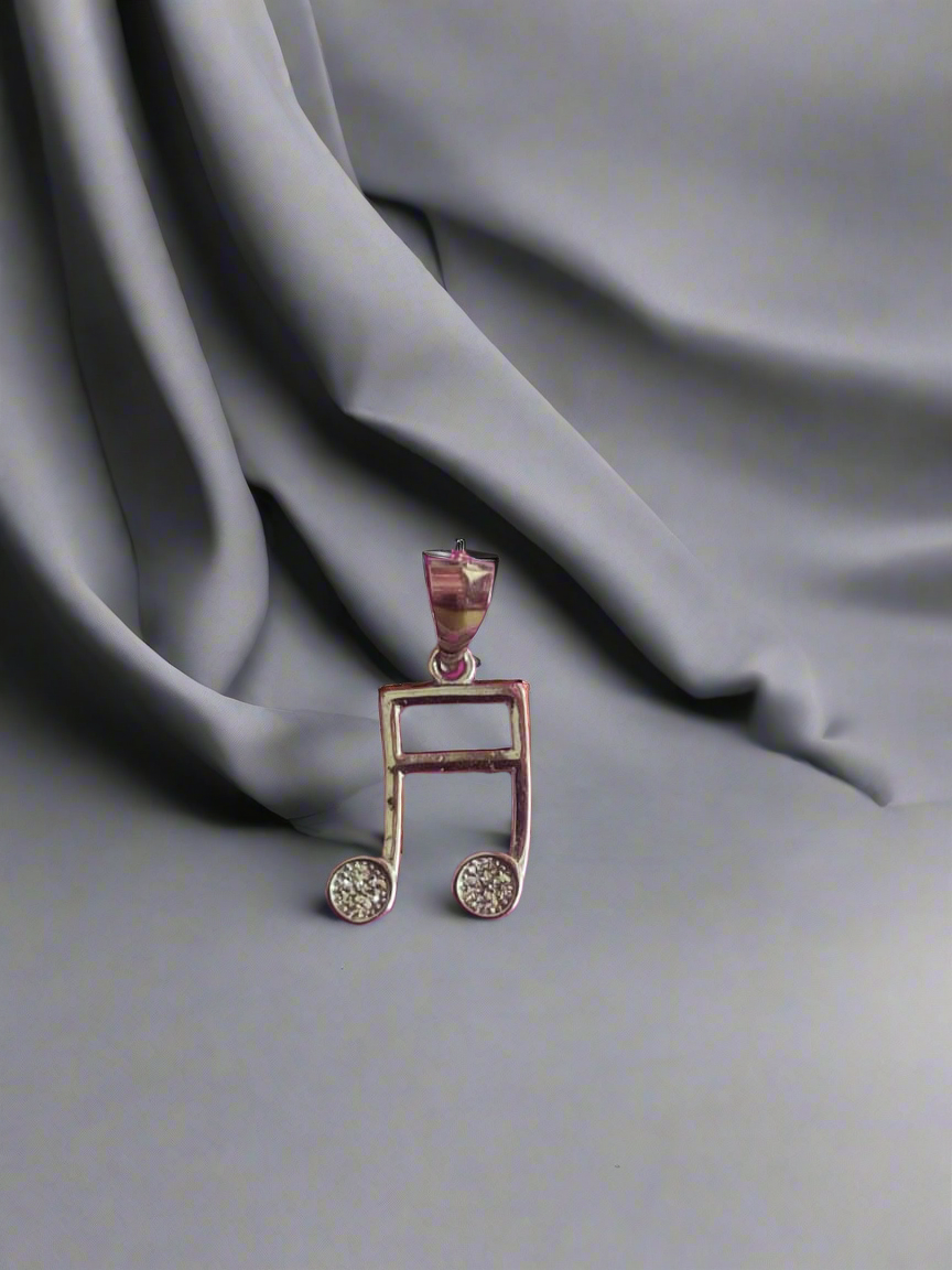 92.5 Pure Silver Fancy Music Symbol Pendant