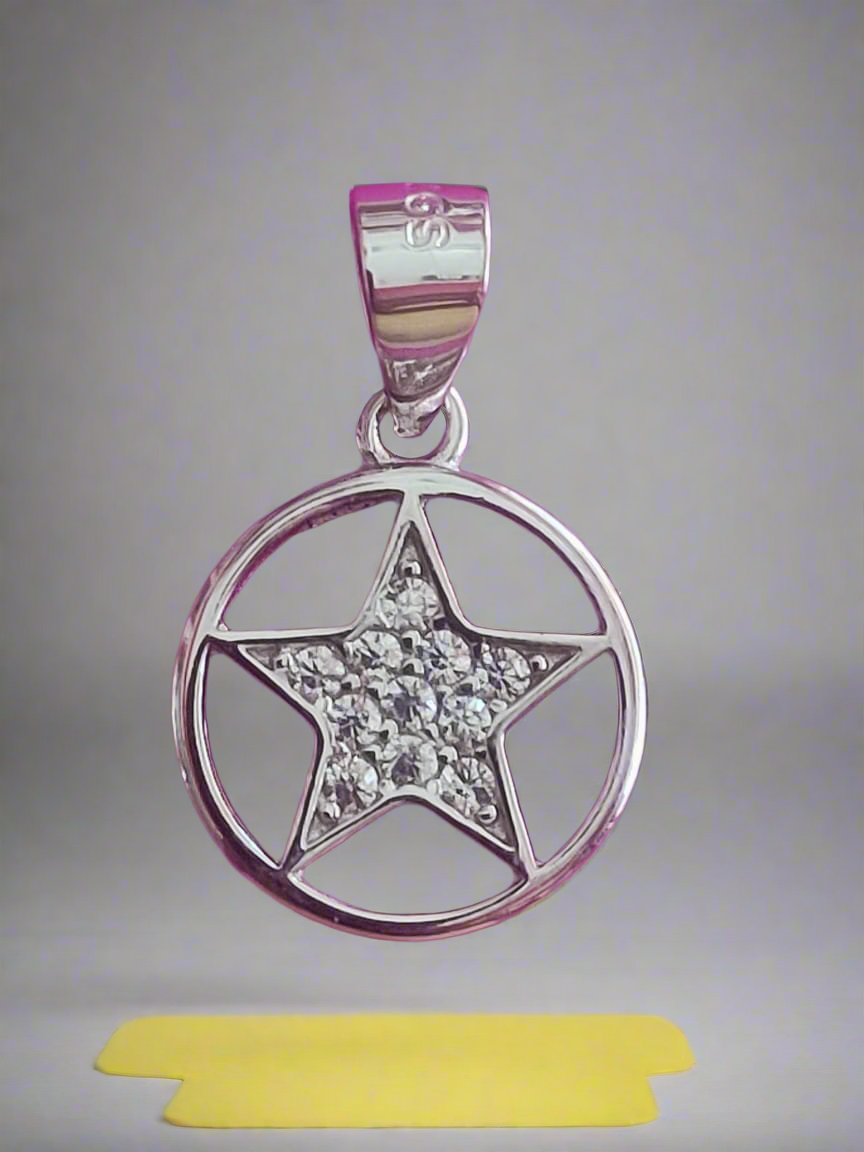 92.5 Pure silver Fancy Star Symbol Pendant
