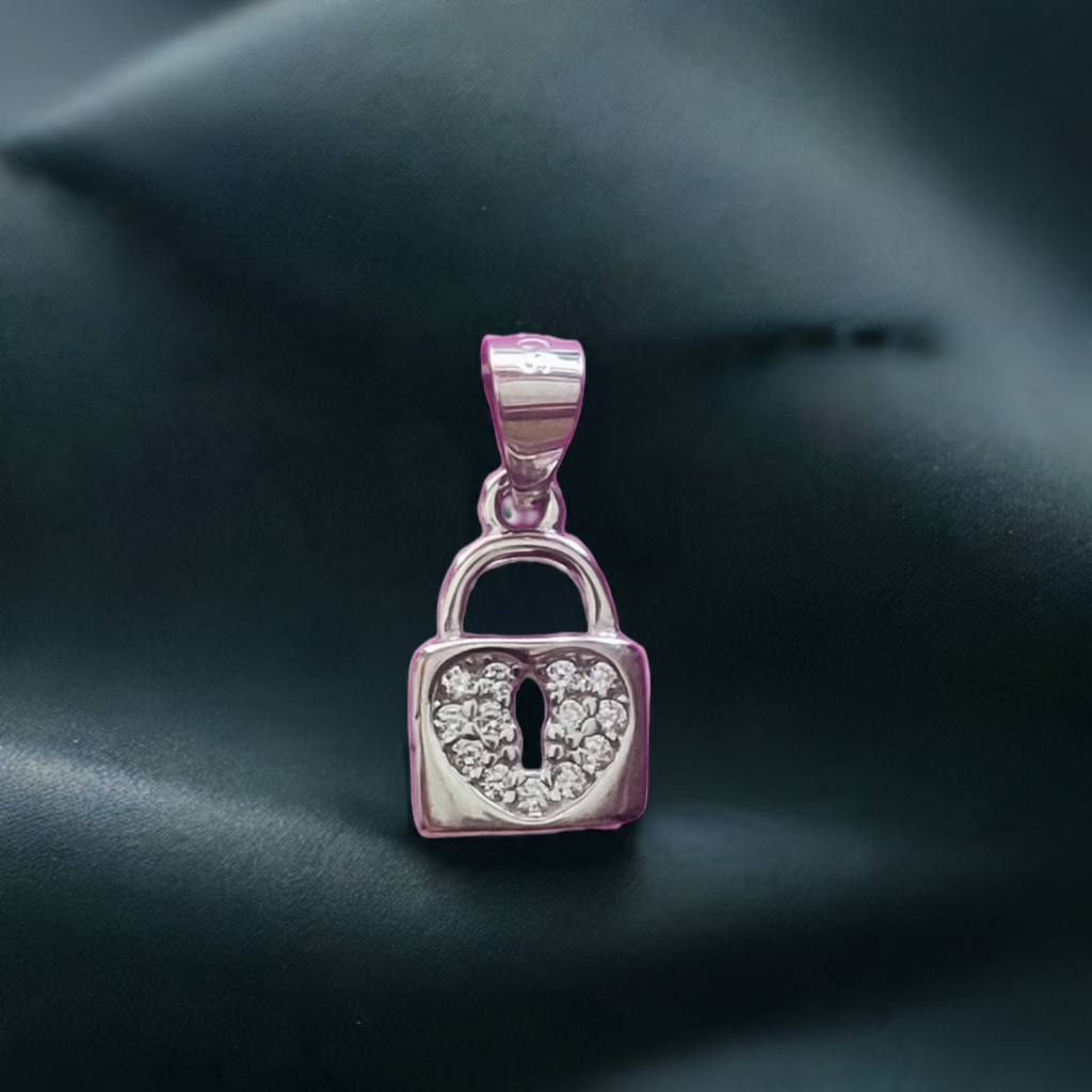Pure Silver Fancy Lock Shape Love Pendant