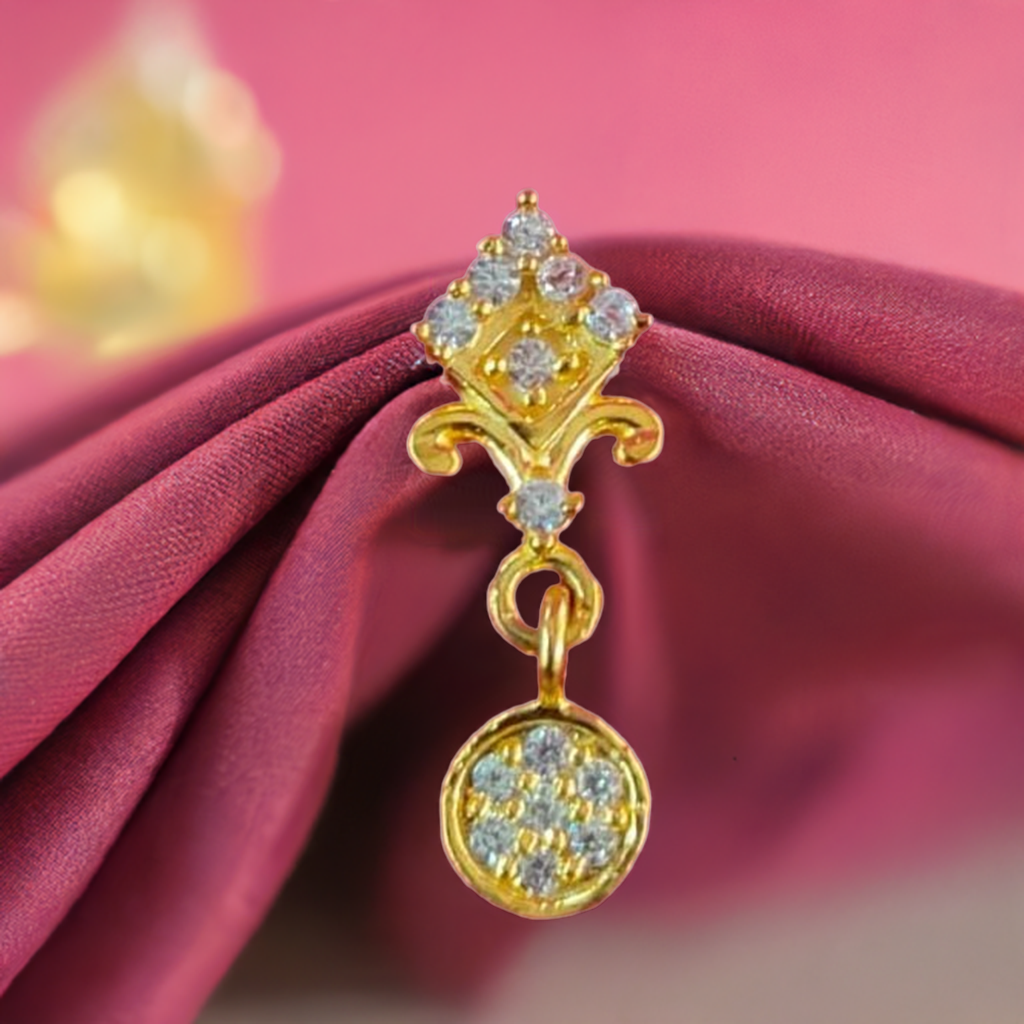 Gold Coated Pure Silver Ear Rings for Girls