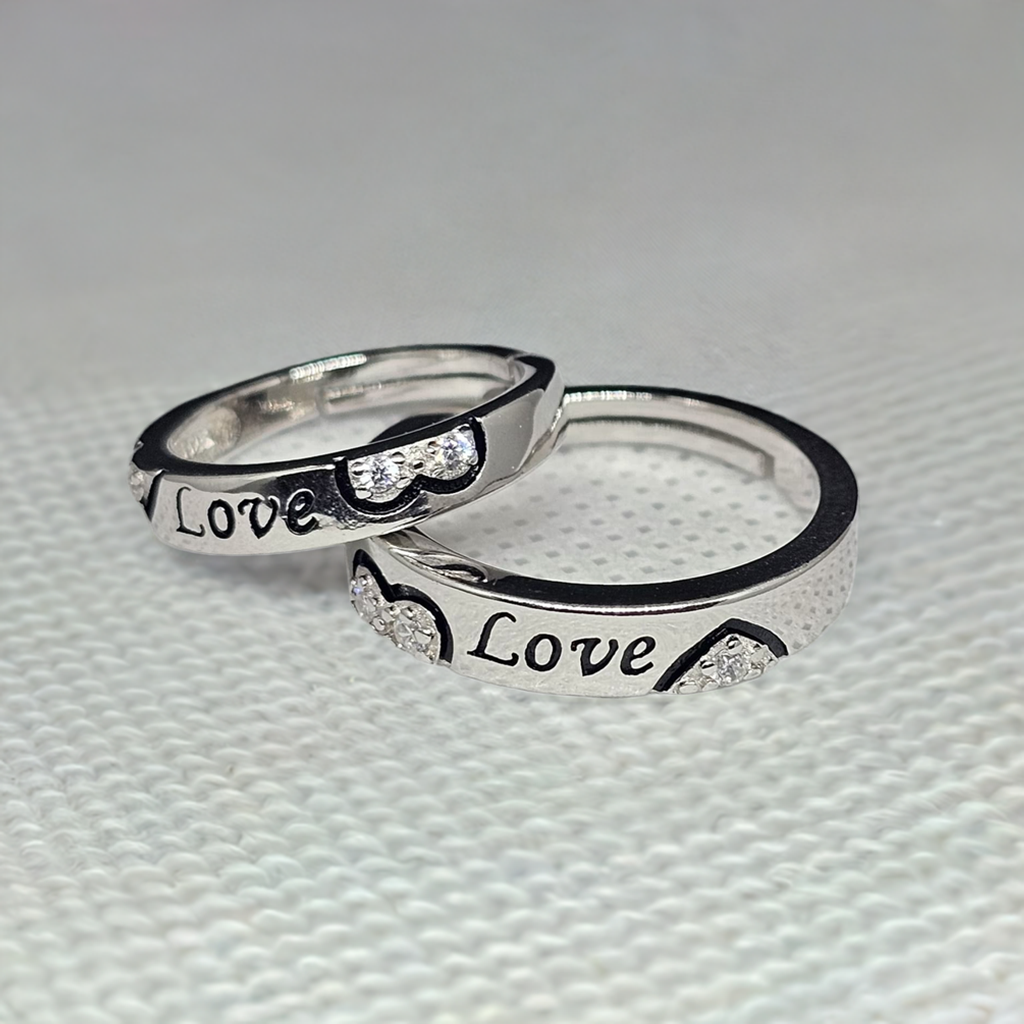 Matching "LOVE" Engraved Rings