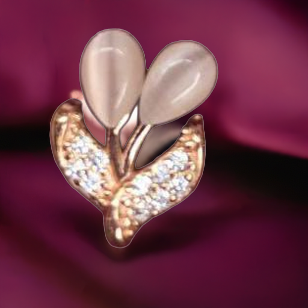 Pure Silver & Rose Gold coated Fancy Flower Buds Design Studs for Girls