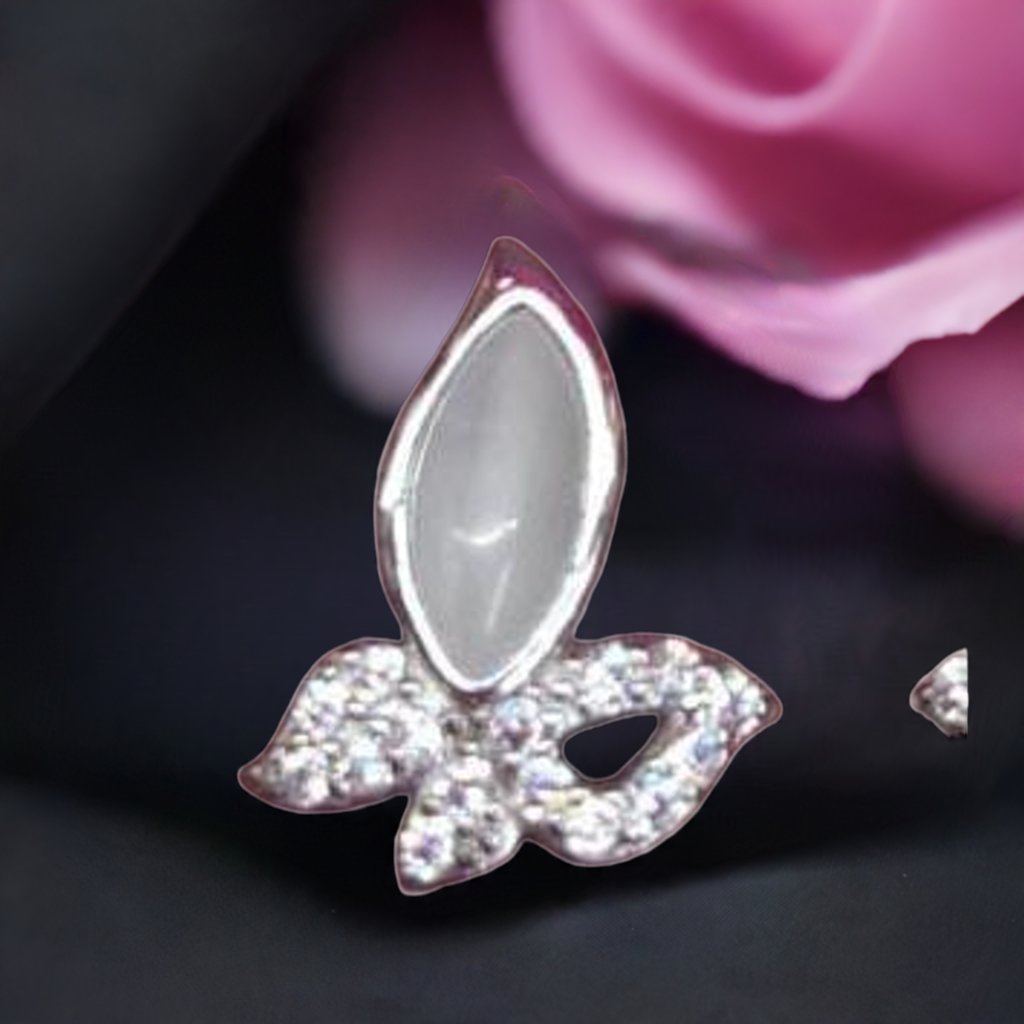 Pure Silver & Rose Gold coated Fancy Almond Design Tops for Girls