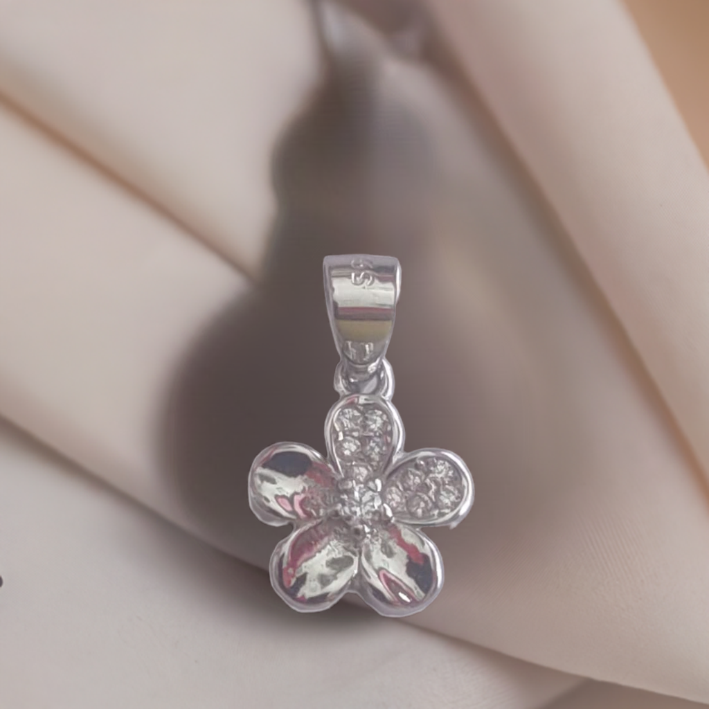 Pure Silver Flower Shaped Pendant