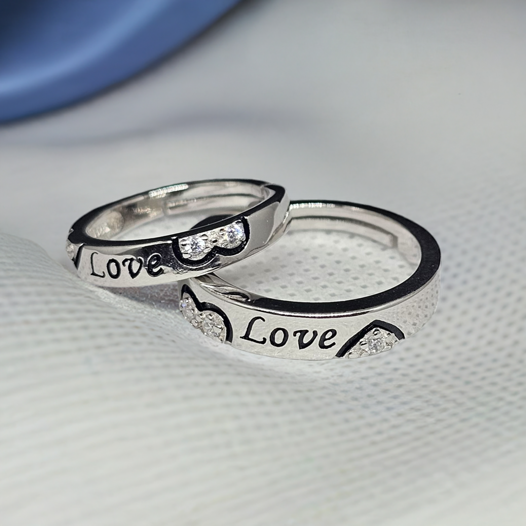 Matching "LOVE" Engraved Rings