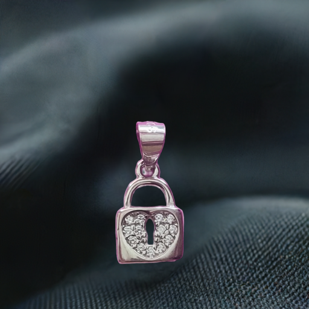 Pure Silver Fancy Lock Shape Love Pendant