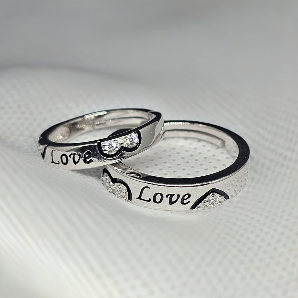 Matching "LOVE" Engraved Rings