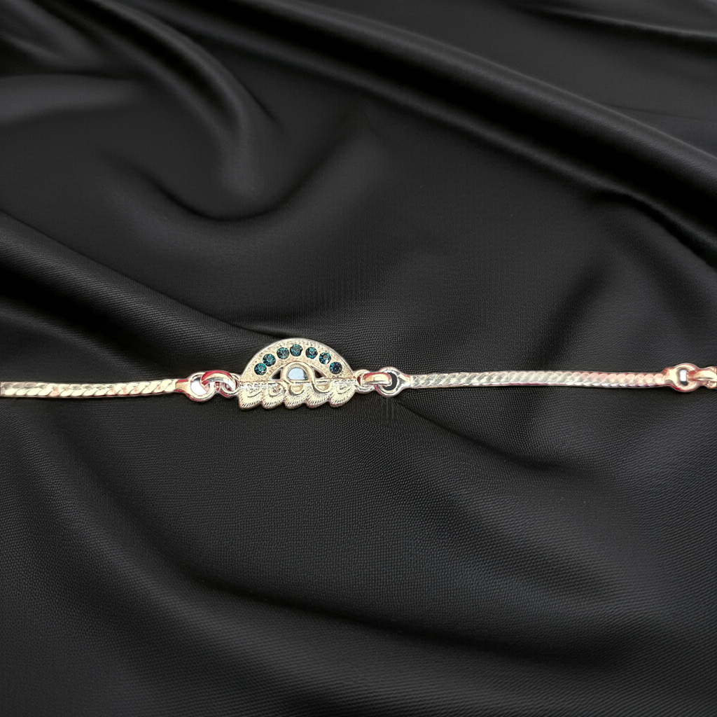 Pure Silver Designer Rakhi Bracelet Raksha Bandhan 2025