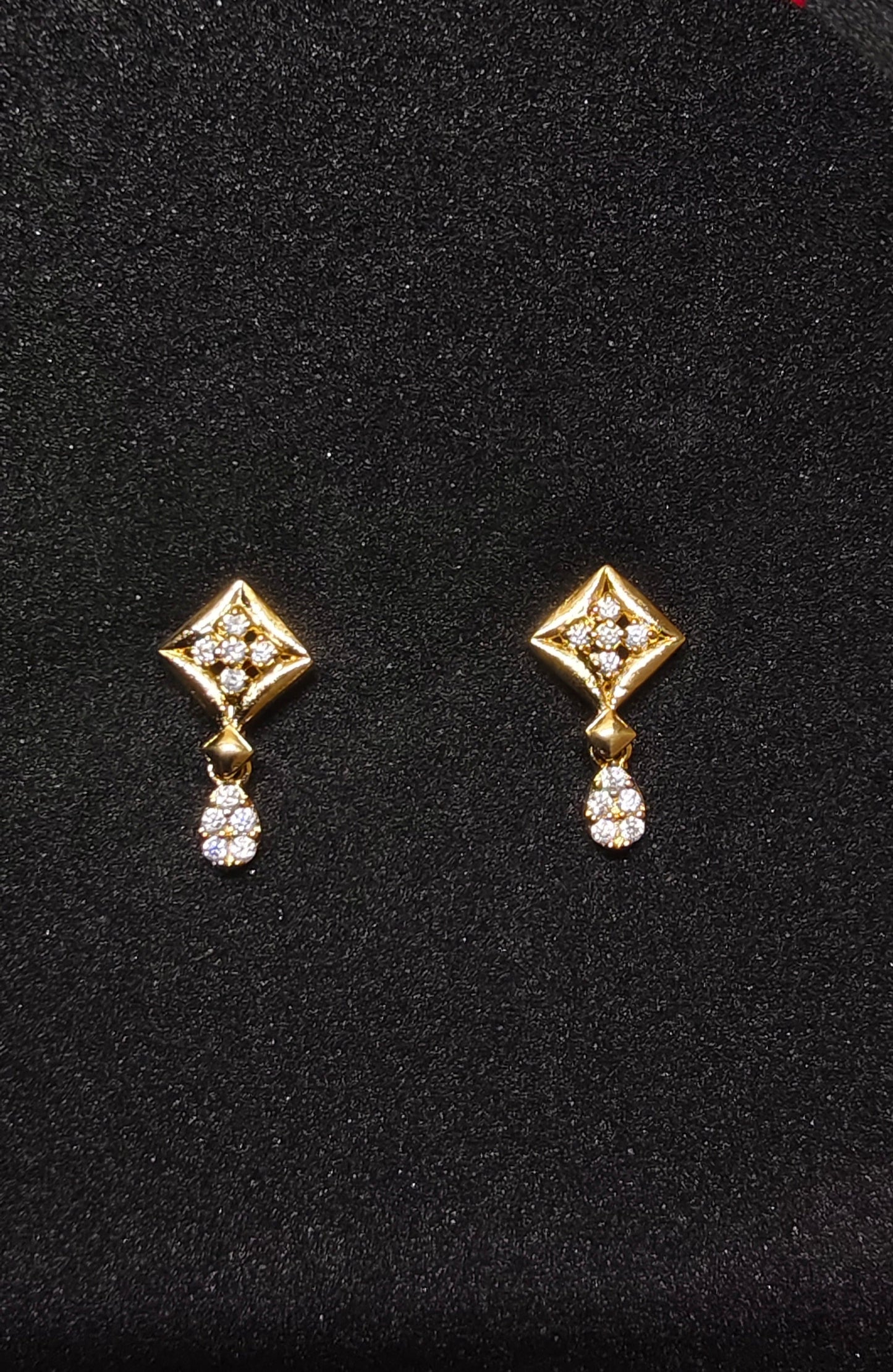 Elegant Gold Plated Diamond Stud Earrings