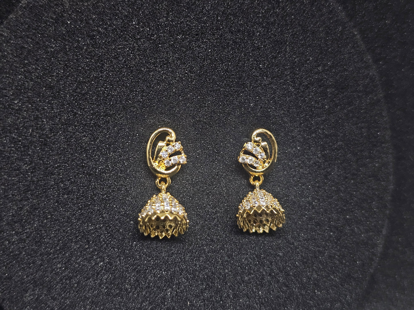 Sparkling Gold-Tone Jhumka Earrings