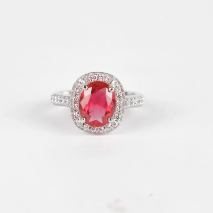Sterling Silver Ruby Red Statement Ring