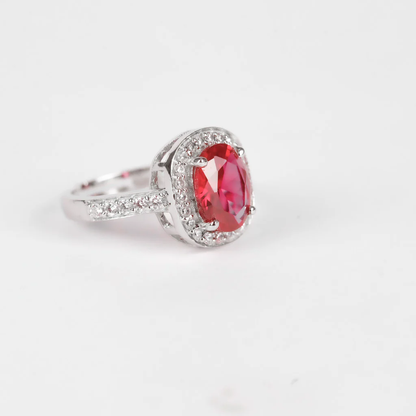 Sterling Silver Ruby Red Statement Ring